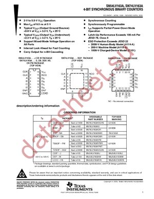 SN74LV163ADGVRE4 datasheet  